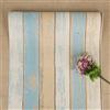 FENTIS Carta da Parati autoadesiva Marrone Blu a Strisce e Bacchette in Legno Rimovibile per Cucina 44,5x500cm