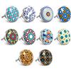 Nacnic Set di 10 pomelli in ceramica di diversi colori e forme dipinti a mano. Maniglie artigianali per armadi, cassetti, cassettiere e appendiabiti. Pomelli classici in ceramica diametro 40mm