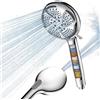 FEELSO Soffione doccia con filtro, soffione doccia per cloro residuo, batteri, cromo da metalli pesanti (argento)