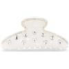 LILIE&WHITE 1PC Avorio Acrilico Fermagli per capelli Artigli per le donne con forma di cuore Strass Moda Artigli Fermagli per capelli Donna Pinze Artigli per capelli