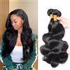 URBeauty Body Wave Human Hair Bundles 12A Raw Human Hair Extensions Quick Weave Bundles 100% Unprocessed Virgin Real Hair Natural Black (18 20 22 inches)