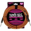 Ernie Ball Cavo per Chitarra Intrecciato, Dritto/Dritto, 5,49 m - Pumpkin Pie