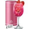 CROWNLY CRYSTAL Calice Da Vino Personalizzato Regalo Donna 50 Anni Con Scritta Cheers To 50 Years Bicchiere Vino Personalizzato In Vetro Elegante Con Scatola Regalo Premium Per Compleanno Importante