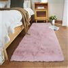 Ghouse Faux Tappetto di Pelle di Pecora Tappeto a Pelo Corto Lavabile Fluffy Uni Effetto Pelliccia Antiscivolo Facile da Pulire, Dimensione:60 x 180 cm, Colore: Rosa