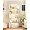 OUTONLIFE Libreria a Forma di S con Luce, 5 Ripiani, Controllo Touch e Telecomando, Scaffale Autoportante da Esposizione in Stile Industriale per Soggiorno, Camera e Ufficio (70 × 24 × 157 cm)
