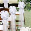 WANYIG 4 pezzi di decorazione per auto, fiocchi per auto, fiocchi, fiocchi, per sedie con 4 pezzi, in tulle, decorazione per matrimoni, compleanni, Natale, feste (bianco, 4 pezzi)