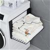 ROLIZOE Scaffale magnetico multiuso per riporre oggetti laterali in lavatrice, organizer magnetico per frigorifero, scaffale per asciugamani per bagno, lavanderia, mensola pieghevole magnetica (nero)