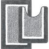 Pauwer Set di 2 Tappeto Bagno Antiscivolo, Morbido Tappeto Doccia Super Assorbente, Tappetino Doccia in Microfibra, Lavabile in Lavatrice, con Tappetino Bagno a Forma di U per Doccia, 53x86+50x50cm