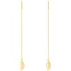 SLUYNZ 925 Argento Foglia Penzolare Orecchini Catena per le donne Girls Long Threader Orecchini Nappa (B-Gold Plated)
