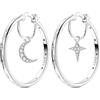 NARMO Orecchini in argento sterlina 925 Luna stella