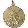 I G J MEDAGLIA DI SAN MICHELE ARCANGELO - PLACCATA ORO (GARANTITA) - MISURA GRANDE - 32 MM - 100% MADE IN ITALY