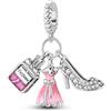 NARMO 925 Sterling Silver Pendle Charm per le donne Profumo Charm Tacchi alti Charms per Pandora Bracciali