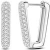 NARMO 925 argento sterlina anello orecchini per donne cubico zirconia piccolo anello orecchini