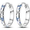 NARMO 925 Sterling Silver Heart Hoop Orecchini with Cubic Zirconia Moon Star Hoops for Women