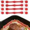 Romon 4 Set fibbie magnetiche in silicone, accessori per friggitrice ad aria, per carta pergamena, impedisce la fodera di carta di scorrimento, Rosso