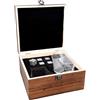 VB VIN BOUQUET Vin Bouquet FIA 1366 set whisky scatola legno con pietre refrigeranti e bicchieri vetro accessori whisky regalo