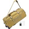 SUCIKORIO Borsone da Viaggio Con Ruote, Impermeabile 3 In 1 Militare Zaino da Viaggio Aereo Bagaglio a Mano con Lucchetto Combinazione 3 Cifre Grande 85L XL Trekking Borsa da Viaggio Unisex Weekender