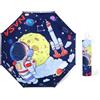 decalsweet Ombrello Pieghevoli Antivento Bambino, Ombrello Automatico da Sole con Strisce Riflettenti, Ombrello Piccolo Portatile Resistenti da Viaggio per Ragazzo e Ragazza, Astronauti