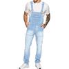 989Zé ENZO Salopette da uomo in denim blu salopette da lavoro alla moda casual jeans 30-50 taglie vita, Lavaggio con candeggina, 48W x 32L
