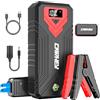 CARHEV Power Bank di avviamento per auto, Power Bank di avviamento automatico (fino a 8,0 l di benzina o diesel da 8,0 l), 12 V, con ricarica rapida USB e torcia a LED Protable Jump Starter Starter