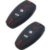 Pevlkawr 2 Custodie in Silicone per Chiavi Ford 3 Tasti Keyless Go - Cover Protettiva Antiurto Compatibile con Focus, Fiesta, Kuga, Mondeo - Set 2 Pezzi Nero