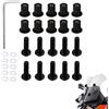 Riybyds 10 Pezzi M5 x 16mm per Parabrezza Moto, Kit di Installazione Parabrezza, Kit Completo Dadi, Rondelle e Cacciavite Esagonale, Adatto a Tutti i Modelli di Moto, Robusto e duraturo, Nero