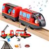 Vmxlso Ferrovia per bambini elettrico a batteria, attacco magnetico compatibile con Thomas, Brio, Chuggington (rosso)
