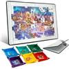 Tavola Per Puzzle In Feltro Con 4 Vassoi | Superficie 80x61 Cm Per 1000 Pezzi | Pieghevole E Portatile Con Copertura Protettiva
