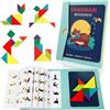 PHIEZC Tangram, puzzle magnetico in legno per bambini, regalo tangram per bambini, puzzle magnetico adatto dai 3 anni in su