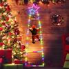 Possily 1.0M RGB Luci per Scale Decorative Natalizie a LED, Luci Decorative Natalizie con Babbo Natale, 8 Modalità e Funzioni Timer, Adatte per Interni, Finestre, Alberi di Natale, Balconi, Giardini
