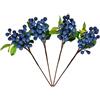 ds. distinctive style Mirtilli Artificiali 4 Pezzi Bacche di Frutta Finte Realistiche Fiori Finti per Decorazione (Blu)