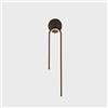OXFUZZ Indoor LED Black Long Tube Wall Light Brass Modern Hallway Wall Sconce Entrance Bar Light Brushed Gold Linear Wall Mounted Lamp for Bedroom Bedside Living Room Farmhouse Bathroom(Black Right)