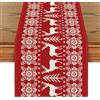 Artoid Mode Runner da tavola natalizio con renne rosse, decorazione per la casa e le feste, 40 x 300 cm