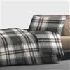 Riad Arredo Set Copripiumino 100% Cotone Morbido Mano Delicata - Parure Sacco Piumino con Federe Made in Italy (Dublin Grigio, Singolo 150x250 cm + 1 Federa 52x82)