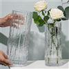 QEEYON Grande Vaso in Vetro, Realizzato a Mano con Cilindro in Vaso di Vetro Trasparente per Fiori e Composizioni Floreali per Centrotavola, Cucina, Ufficio, Matrimonio (30 x 10 cm)
