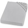 sleepling Comfort lenzuolo con angoli in morbida flanella realizzato in Germania in 100% cotone per materassi fino a 23 cm di altezza, con bordo elastico perimetrale, 100 x 200, grigio argento
