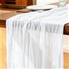Foatcox Runner da Tavolo Bianco Latte, 300 x 90 cm Runner da Tavolo in Garza Bohémien Adatto per Matrimoni, Feste, Natale, Capodanno, Baby Shower, Addii al Nubilato e Decorazioni da Tavola