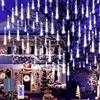 OPAHUTER Solari Luci Della Pioggia di Meteore, 240 LEDs Meteor Solari Luci di Natale con Telecomando, 30cm 10 Tubi Impermeabili Esterno Meteor Solare per Festa di Nozze Decorazione all'aperto