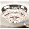 Cainjiazh 11,8 lampadari di cristallo moderni LED lampadario di cristallo a soffitto lampadario a soffitto a incasso lampadario per sala da pranzo corridoio a tre livelli dimmerabile con telecomando