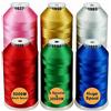 New brothread Set di 6 Colori de Christmas poliestere filo di ricamo macchina grande bobina 5000M per tutte le macchine da ricamo