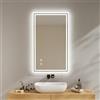 EMKE Specchio da bagno con illuminazione, 100 x 60 cm, con rivestimento anti-appannamento, bianco freddo, dimmerabile, touch, funzione di memoria, spegnimento automatico IP44, risparmio energetico