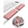 VAYDEER Set di 2 Cuscini per Gomito a Forma di L — Poggiapolso e Supporto per Avambraccio in Memory Foam per Bordi della Scrivania, Protezione Ergonomica Antiscivolo per Ufficio, Casa e Gaming (Rosa)