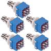LKRXW 5 Pezzi 3PDT 9Pin Interruttore per Pedale Effetti Chitarra Stomp True Bypass Commutatore Interruttore a Pulsante Bloccaggio Effetto Pedale Switch AC 250V/3A 125V/6A