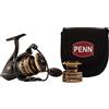 PENN Battle Spinning Reel Kit, misura 5000, include copertura mulinello e bobina di ricambio in alluminio anodizzato, posizione maniglia destra/sinistra, sistema di trascinamento anteriore HT-100,