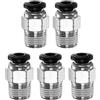 QUARKZMAN 5Pz Connettore Rapido Dritto Maschio a Filettatura 4mm Tube OD x 1/8 NPT Filettatura Maschio Raccordo Rapido Raccordi Aria Compressa per lista Aria Industriale PC4-N01, Nero