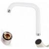 Topolenashop Canna Ricambio Rubinetto Cucina Universale 21cm BIANCO Girevole Direzionabile Design Moderno Squadrato Compatibile Rubinetti Monoforo Facile Installazione per Lavelli Cucina 87425