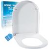 TPSOJJY Sedile WC con Meccanismo di Chiusura Amortizzata, Funzione di Apertura Rapida e Chiusura Amortizzata, Sedili WC Facili da Montare Upgradeplast, Antibatterico, Fino a 250 kg, Sedile WC Forma D