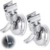MENUY Set di 2 supporti per soffione doccia senza foratura, con ventosa, regolabile, antiscivolo, rimovibile, universale, in plastica ABS (argento)