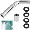JiaHeHe Prolunga per soffione doccia, estensione in acciaio inox 15 cm con dado in rame 27 x 24 mm e 4 anelli di tenuta, compatibile con braccio doccia