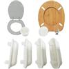 Best Home Tech Set di 6 cuscinetti di ricambio per sedile WC, in plastica bianca, antiurto, universali, con cuscinetti e paracolpi durevoli per ridurre il rumore, antiscivolo, kit di ricambio per coperchio e